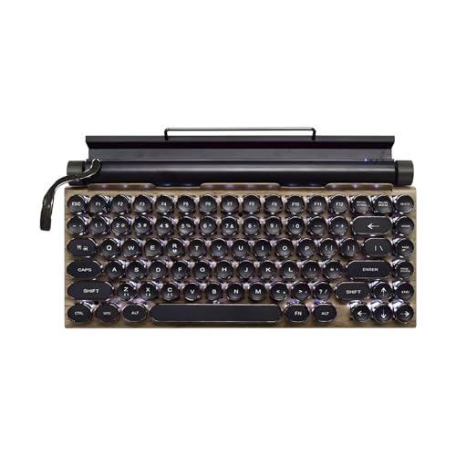 Bebemax [Bebemax]ゲーミングキーボード タイプライターキーボード 83防衝突 丸型キー Bluetooth/USB有線 RGBバックライト 14種類の照明モード 3台同時接続可能 防水設計 タブレット/ノートパソコン/PCに対応 かっこいい おしゃれ