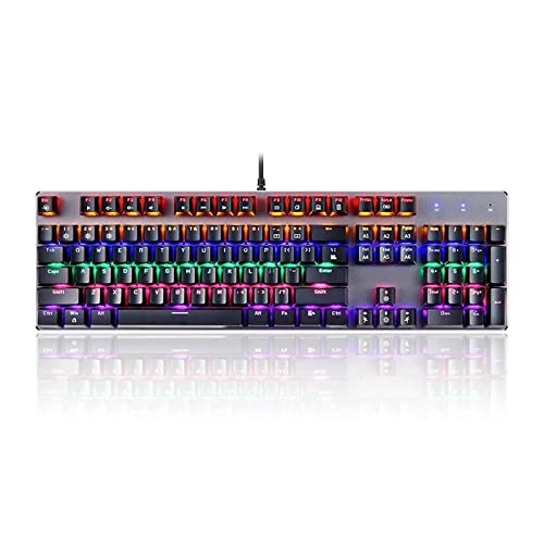 dfghjdfgas ゲーミングメカニカルキーボード USB 有線 104キー ゲーミングキーボード LED バックライト付きゲーミングキーボード ノートパソコン パソコン用 (ブラック) 8g**25480