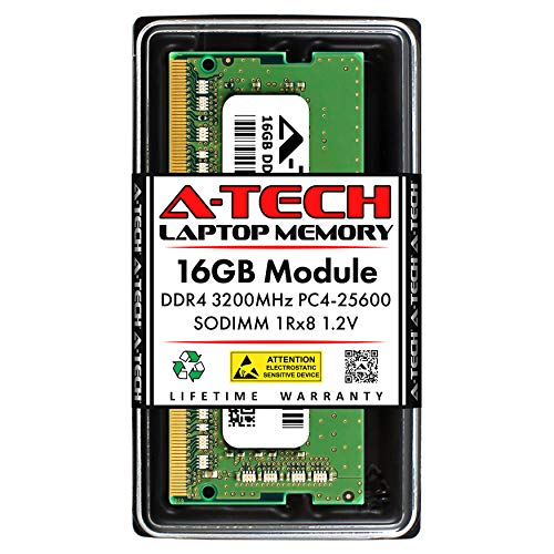 A-Tech 16GB RAM 交換用 Kingston KCP432SS8/16 | DDR4 3200MHz PC4-25600 (PC4-3200AA) 1Rx8 1.2V Non-ECC SODIMM 260ピン メモリモジュール