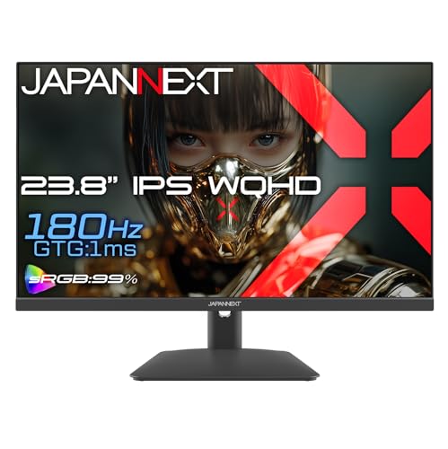 JAPANNEXT 23.8インチ IPSパネル搭載 180Hz/1ms(GTG:OD時)対応 WQHD(2560×1440)解像度 ゲーミングモニター JN-IPS238G180Q2 HDMI DisplayPort sRGB:99% HDR PS5 WQHD:120Hz接続 【2年保証】