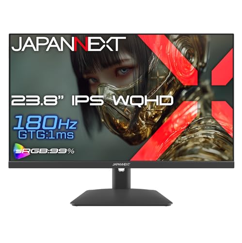 JAPANNEXT 【Amazon.co.jp限定】JAPANNEXT 23.8インチ IPSパネル搭載 180Hz/1ms(GTG:OD時)対応 WQHD(2560×1440)解像度 ゲーミングモニター JN-i238G180Q2 HDMI DisplayPort sRGB:99% HDR PS5 WQHD:120Hz接続【2年保証】