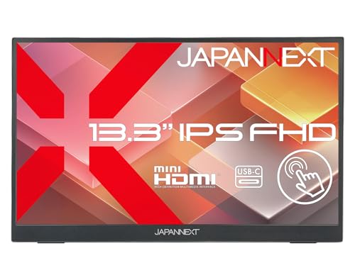 JAPANNEXT 【Amazon.co.jp限定】JAPANNEXT 13.3インチ IPSパネル搭載 10点マルチタッチ対応 フルHD(1920×1080)解像度 モバイルモニター JN-MD-iT133F miniHDMI USB-C 自立式キックスタンド搭載 フェルトケース同梱【2年保証】