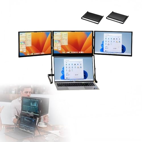 WANGYYDS トリプルノートパソコンスクリーンエクステンダー 15.6インチ 1080P IPS ポータブルモニター USB/Type-C/HDMIポート付き Plu/g and Play用 Windows/Mac用 生産性を向上 1zg72-1031484