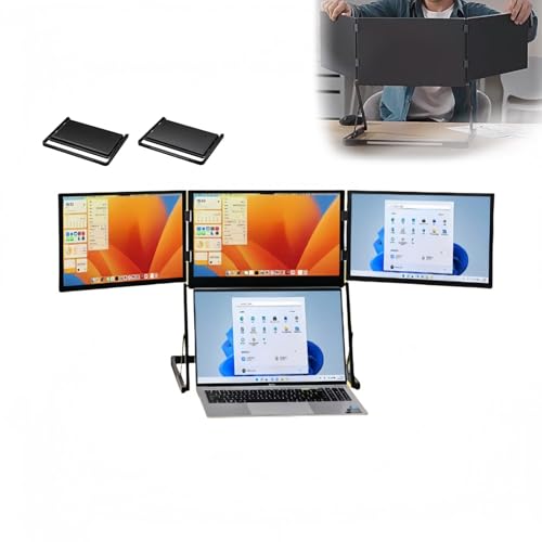 WANGYYDS トリプル 15.6インチ トリプルポータブルモニターエクステンダー | フルアルミニウム | 1080P FHD IPS | Type-C/HDMI/USB Plu/g & Play | ノートパソコンに対応 1zg72-1031479