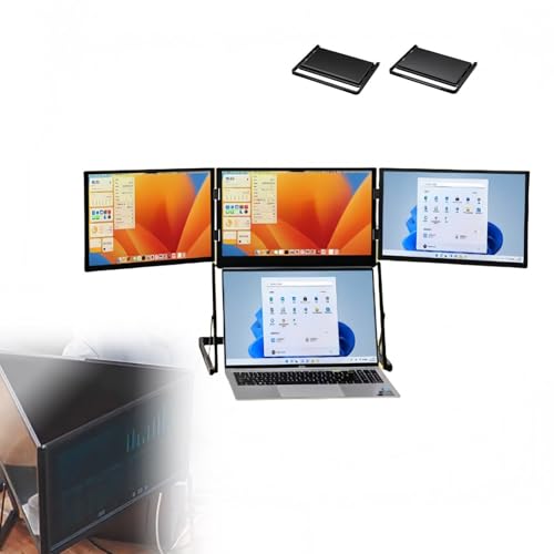 WANGYYDS 15.6インチ トリプルノートパソコン画面モニター ポータブル、1920 x 1080 FHD ポータブルスクリーンエクステンダー、Type-C/HDMI/USBプラグプレイ、Windows/Mac用 1zg72-1031475