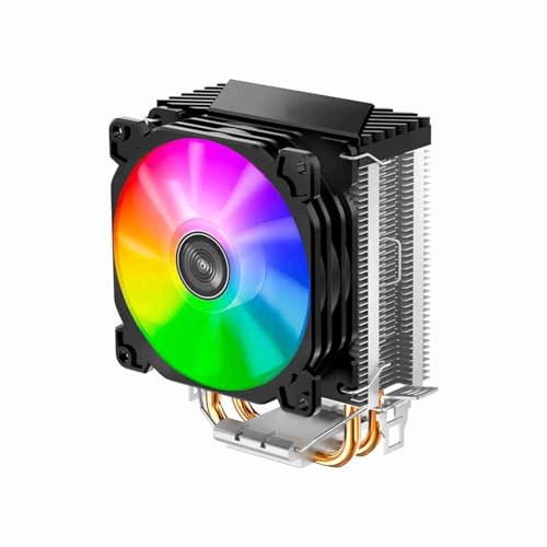 Aumotop 2000rpm CPU クーラー 2 つのヒートパイプ付き ミニ カラフルな発光ファン お手入れ簡単 家庭用コンピューターに最適 Aumot35wigkxnh0