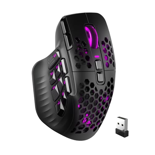 SOLAKAKA SM809 Pro ゲーミングマウス サイドボタン9個付き 24000 DPI RGBマウス ゲーマー用 16個のプログラム可能なマクロ MMOマウス ブラック