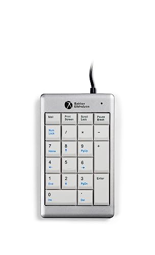 BakkerElkhuizen BNEU955NUM キーボード 数字 ウルトラボード 955 ホワイト/シルバー ケーブル付き