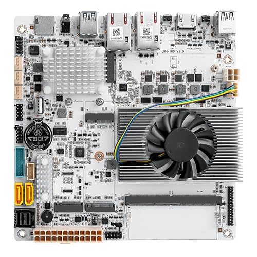HKUXZR N150 NAS ITX マザーボード – 2x 10GbE Intel X550-AT2、6x SATA 3.0、3x M.2 NVMe、DDR5 SO-DIMM、Intel Alder Lake-N/Twin Lake 4C/4T 6W（TrueNAS/OPNsense 対応） (オリジナルファン + SFF 8643) CW-NAS-N150-6P