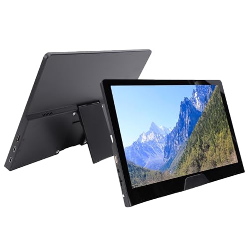 Asixxsix ポータブルモニター 11.6インチ、2.5K FHDタッチスクリーン120HZ、USB HDMI Type C mini HD、3.5mmヘッドフォンジャック、スタンド付き軽量セカンドモニター、ラップトップPC用、プラグアンドプレイ。 Asixxsix37pqg6mtw0