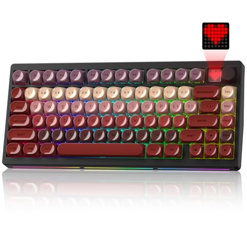 Typehaven キーボード - MT75 - ブラック - リップスティック - 3モード - ノブ - スクリーン付き