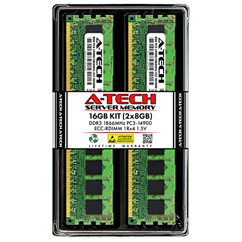 Supermicro A-Tech 16GB キット (2x8GB) RAM Supermicro SuperServer 2027TR-H70RF+, 6017R-73HDP+, 6027R-TDARF, 6027TR-DTRF, 6037R-72RFT+ | DDR3 1866MHz PC3-14900 ECC RDIMM 1RDIMM 1RDIMM x4 1. 5V登録サーバーメモリアップグレード。 ASA967