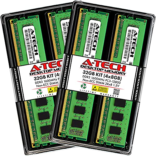 Crucial Ballistix Sport 32GB Kit (8GBx4) DDR3 1600 MT/s (PC3-12800) UDIMM 240-Pin Memory - BLS4KIT8G3D1609DS1S00