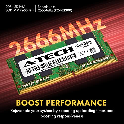 A-Tech 32GB キット (2x16GB) RAM Dell Inspiron 14 5491 2-in-1、15 5591 2-in-1、15 7591 2-in-1、15 7591 2-in-1、17 7791 2-in-1 ノートパソコン | DDR4 2666MHz PC4-2133 00 SODIMM 1.2V 260ピンメモリ。