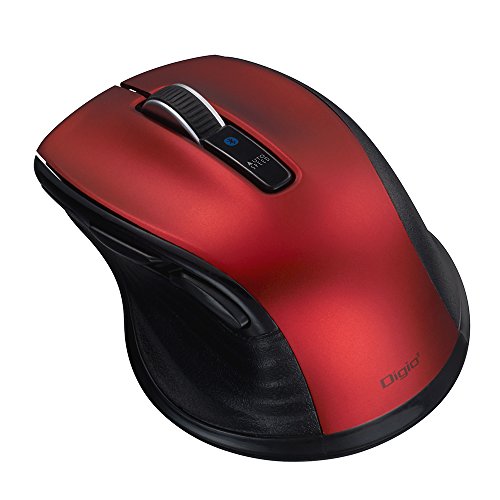 ナカバヤシ (Nakabayashi) Digio2 F_line 5ボタンBlue LED マウス 小型 無線 Bluetooth 静音 レッド 48401