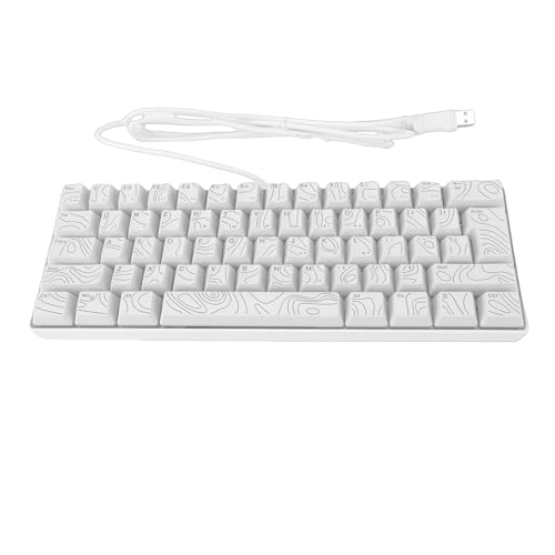 Atyhao 61キーRGBメカニカルゲーミングキーボード 60%コンパクト有線ボード アンチゴースト搭載 RGBバックライト付き タイピングとゲーム用 (白) At7q5gmn0etr-12