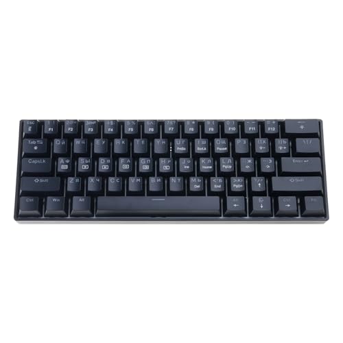 Jazuaiao コード付きゲーミングキーボード ゲーマー用 LED バックライト付きメカニカルキーボード 61 デスクトップコンピュータ ゲーム用 ポータブル用