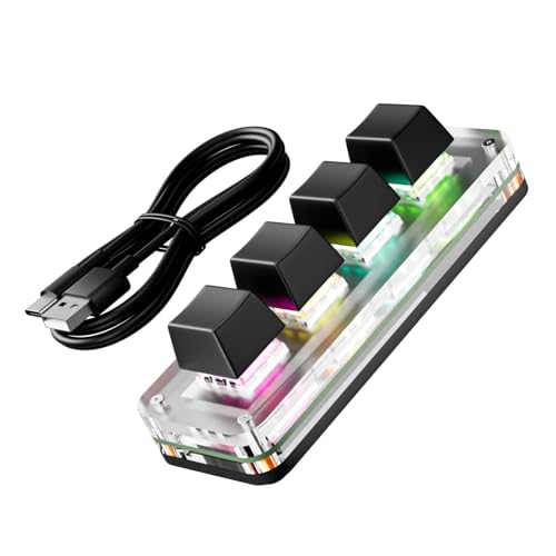 KYORYNOOUE 4 ボタンマクロパッドプログラマブル小型キーボードオフィス効率のための幅広い互換性とポータブルデザインプログラマーキーボード JF148260611