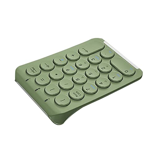 JSSEVN 2.4G ワイヤレス テンキーパッド 充電式 数字キーボード 22キー テンキー 電卓 USBポート付 小型 丸いキー設計 持ち運び便利 コンパクト ラップトップ デスクトップ PC ノートブック用 グリーン XCJP220305WG053-4