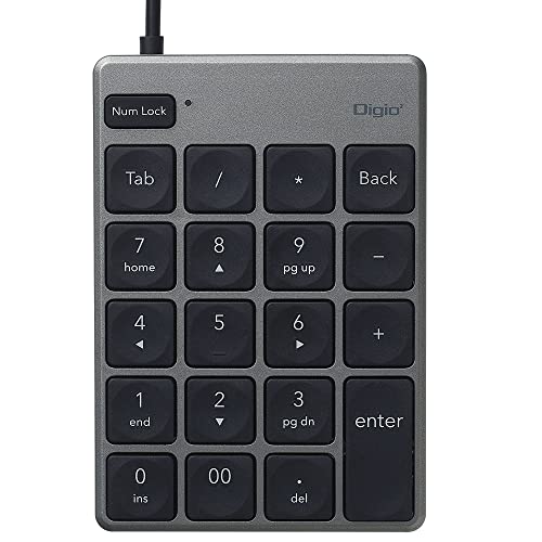 ナカバヤシ Digio2 USB 有線 薄型 テンキーボード グレー Z8751