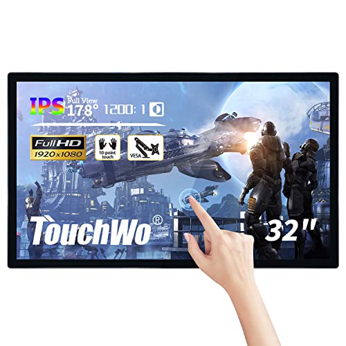 TouchWo 32インチ インタラクティブタッチスクリーンモニターPC、16:9ディスプレイ付きスマートボード 1080P、Win-10 電子ホワイトボードタッチスクリーンPC オフィスや教室用、Core i7 RAM 8G & ROM 256G HD320WD