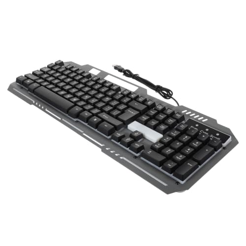 Levemolo 黒色ABS素材採用の耐摩耗性サポートスタンド付きUSB発光メカニカルキーボード ゲーミングやオフィスに最適なポータブルキーボード 1個 W329SHQ