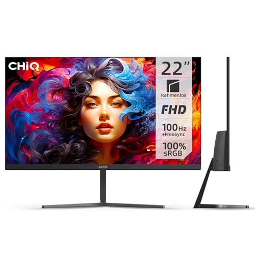 CHiQ 22F650 22インチ FHD (1920 x 1080) PC モニター 100Hz + FreeSync ウルトラスリムデザイン 100% sRGB HDMI VGA VESA マウント 2024 新モデル