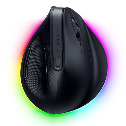 Razer レイザー Pro Click V2 Vertical Edition 縦型エルゴノミックワイヤレスマウス 2.4GHz Bluetooth USB-C ワンクリックの AI プロンプトマスター で作業時間を短縮 6か月のバッテリー持続時間 6ボタンエルゴノミックデザイン 【日本正規代理店保証品】※Amazon限定特典ロゴステッカー付き