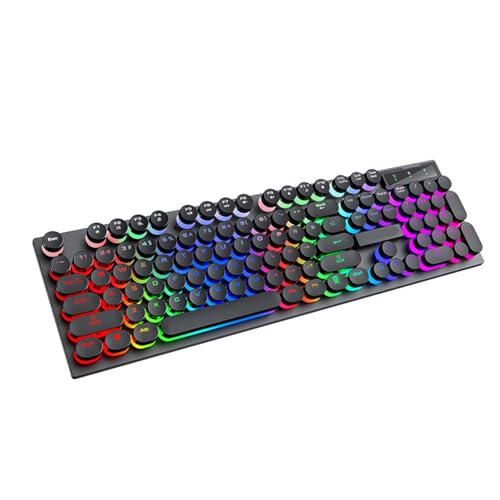 Stebcece 機械的な触覚応答と安定した USB 接続を提供するフルサイズのフローティング RGB 照光式コンピュータ キーボード USB ゲーミング キーボード