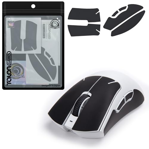 TALONGAMES 極薄 0.25mm マウスグリップ テープ Razer DeathAdder V4 Pro / V3 Pro 用 グリップ強化 アンチスリップ テープ ゲーミングマウス用 滑り止めグリップテープ 心地よい手触り カット済 1セット入り