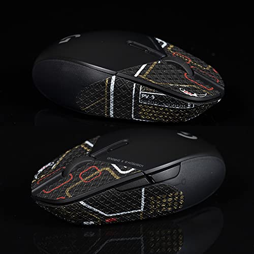 Hokeyio TBTL ノンスリップ マウスステッカー ハンドメイド Suck Sweat Grips スケート Logicool Shraud 303 G314 ワイヤレス専用グリップ(パンクブラックゴールド) AA0232-pengkeheijin-0.5mm