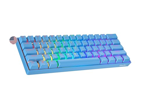 Geeky GK61 60% | ホットスワップ可能なメカニカルゲーミングキーボード | 61キー マルチカラー RGB LEDバックライト PC/Macゲーマー用 | ANSI US American Layout (ブルー、メカニカルレッド) GK61 60% US Layout-Mechanical