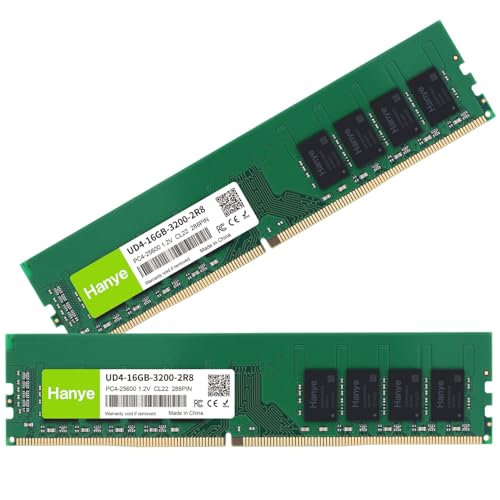 Hanye デスクトップPC用メモリ PC4-25600(DDR4-3200) 32GB(16GBx2枚) DIMM Hanye 1.2V CL22 288pin UD4-16GB-3200-2R8 国内正規代理店品