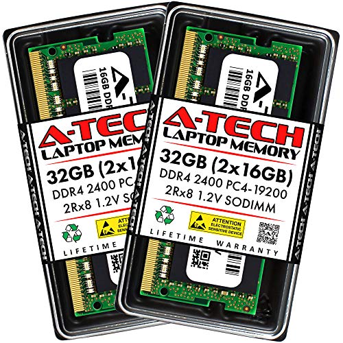 A-Tech 32GB キット (2x16GB) RAM Dell Inspiron 15 3583 14 5488 15 5583 15 5584 ノートパソコン用 | DDR4 2400MHz PC4-19200 SODIMM 2Rx8 1.2V 260ピン ノンECC SO-DIMM メモリアップグレード