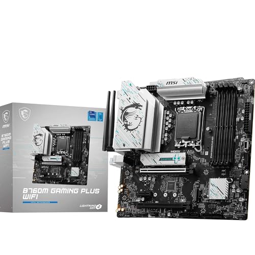 MSI B760M ゲーミングプラス WiFi、MATXマザーボード - 第14世代、第13世代、第12世代Intel Coreプロセッサー、LGA 1700 - DDR5メモリーブースト6800+MHz/OC、PCIe 4.0 x16x1、M2 Gen4x2、2.5G LAN、Wi-Fi 6Eに対応。 7D99-017R