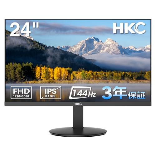 HKC V2418S モニター 23.8インチ, FHD（1920×1080）, IPSパネル, 144Hz, sRGB 99%, 1500:1コントラスト, Adaptive Sync対応 V2418S