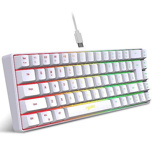 YZTTCD V200 有線 K68 RGB ストリーマー ミニ ゲーミング キーボード 19 キー競合のないメンブレン キーボードですが、ゲーム/オフィス用の機械的な感触, White keyboard CJP08240624