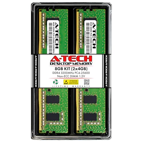 A-Tech 8GB キット (2x4GB) RAM ASUS ROG Zenith II Extreme Alpha, II Extreme マザーボード用 | DDR4 3200MHz PC4-25600 DIMM 1.2V 288ピン ノンECC UDIMM メモリアップグレード