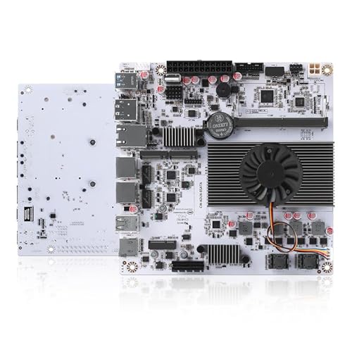 AIOPCWA 8ベイ対応 NASマザーボード、10GbE RJ45 LAN搭載、N150 Mini-ITX マザーボード、2 × NVMe、デュアル 2.5GbE i226-V LAN、DDR5 ベアボーン、USB-C、TFカードスロット、PCIe x1、HD + DP、2 × SFF-8643（ケーブルなし） AIO-NAS-N150