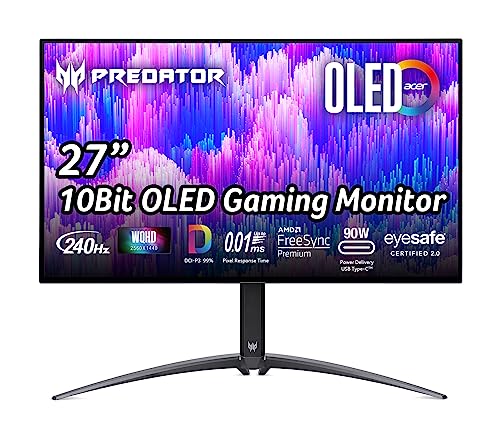 acer Predator X27U、67.3 cm (26,5 Zoll) 240 Hz、FreeSync、OLED - DP、HDMI x 2。 UM.HXXEE.001