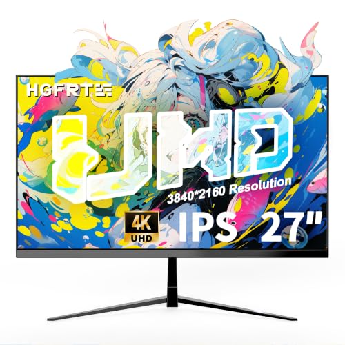 HGFRTEE 27インチ 4K UHD コンピューターモニター、IPS Ultra HD 60Hz 3840×2160 PCモニター HDR10、100% sRGB、AMD FreeSync、HDMI 2.0 & DP1.4、VESA100*100mm、178°広視野角 B270BZU06