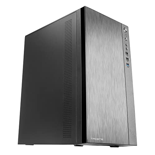 TACENS ANIMA ACX、ミニタワーマイクロATX 、つや消しアルミニウムフロント、12cmファン、USB 3.0、ブラック