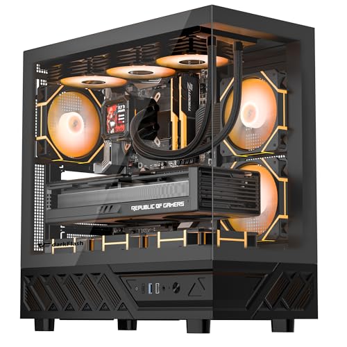 darkFlash ATX ミッドタワー ゲーミング 、デュアル強化ガラスサイドパネル、3つのプリインストール済みPWM ARGBファン、USB-CフロントI/O、360mmラジエーターサポート、ダストフィルター付きエアフロー 、ホワイト DS950