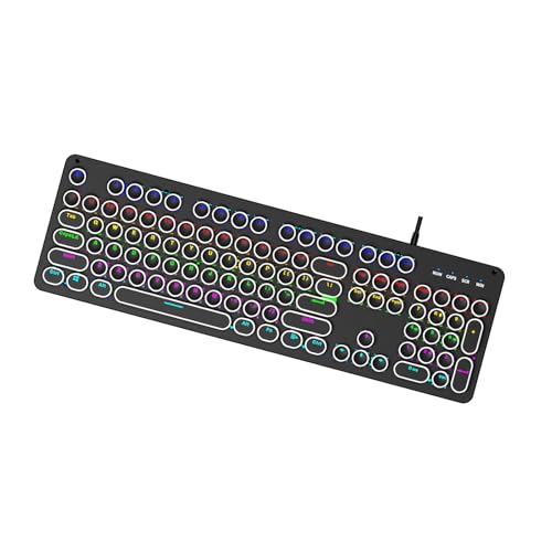 UncleS プロフェッショナルワイヤーメカニカルキーボードホットスワップ技術マルチカラーバックライト触覚スイッチPCゲーム用LEDバックライトゲーミングキーボード