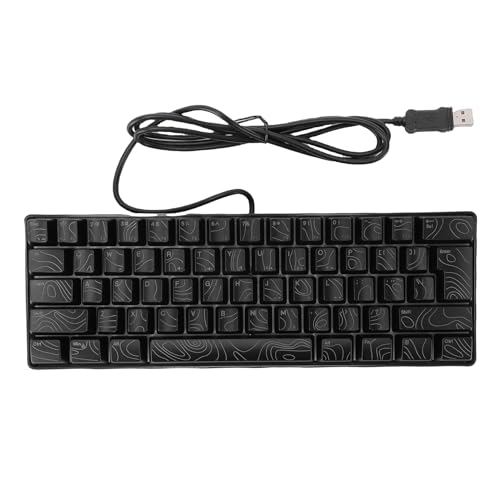 Acogedor 61キーコンパクトRGBゲーミングキーボード、60%レイアウト、人間工学に基づいたメカニカルボード、8色バックライト、PCラップトップ用プラグアンドプレイ (黒) Acyi9m8eabv5-11
