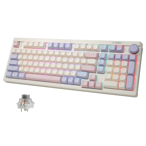 e元素 ワイヤレスメカニカルゲーミングキーボード テンキー付き 銀軸 RGB 英語配列 Bluetooth・2.4GHz無線・有線 ホットスワップ対応 Z-101