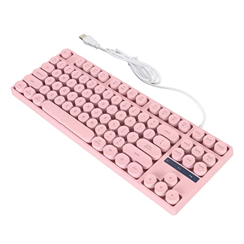NifyHoomt ゲーミングキーボード USB接続 プラグアンドプレイ カラフルなバックライト付き 87キー (ピンク) LZ495-260615