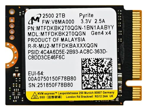 Crucial M.2 2230 NVMe 2TB｜Crucial B0FKMJ89NR MTFDKBK2T0QGN-1BN1AABYYR