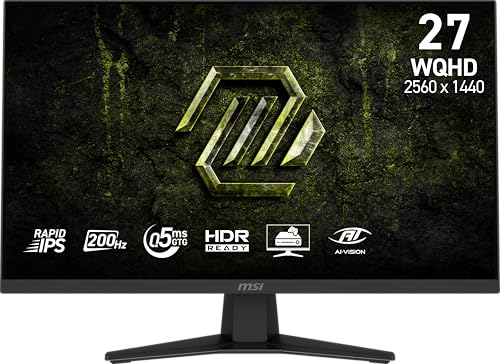 MSI ｜エムエスアイ ゲーミング液晶ディスプレイ(27型/ RAPID IPS/ WQHD 2560 × 1440/ 200Hz/ 0.5ms)(ブラック) MAGシリーズ MAG-274QF-E20 返品種別A