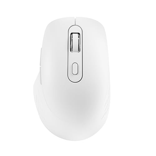 Kasato ワイヤレス マウス 無線マウス Bluetooth 5.2 + 2.4Ghz 作業用 超低遅延 Type-C充電式 戻る/進むボタン 軽量 65g 左右クリック 6ボタン 5階段DPI切替 高精度 3台デバイス同時に接続可能 エルゴノミック 静音ワイヤレス Windows 、Mac、Android、PCに対応 (ホワイト)